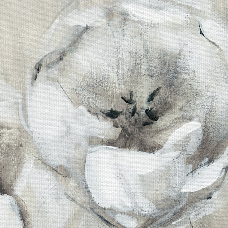 Sketchy Tulips White by Galaxy of Graphics Canvas Art Print