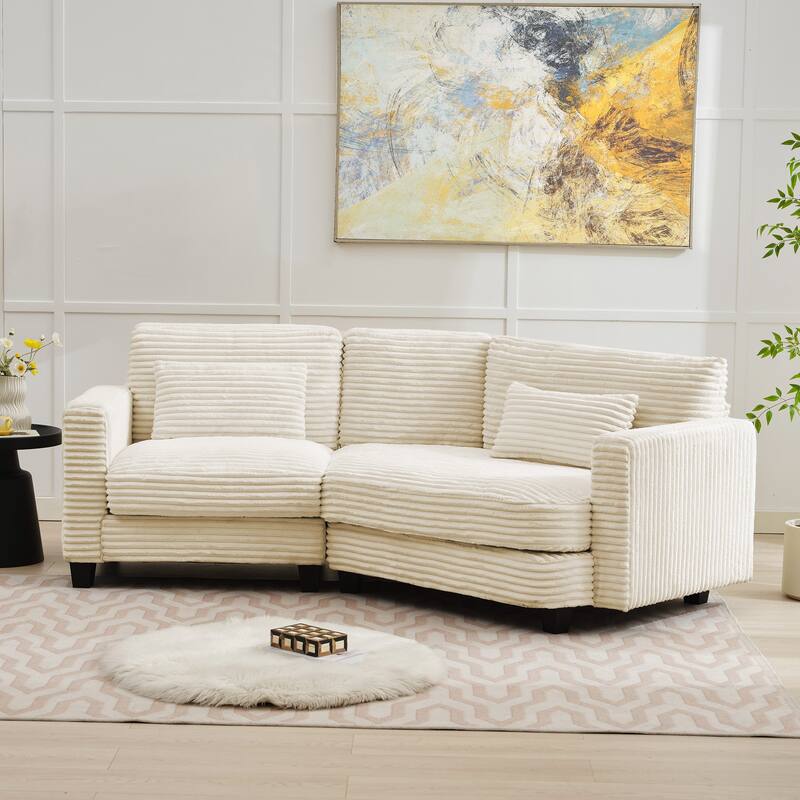 Multi-seat(3/4/5 seats) Corduroy Sectional Sofa, Modular Couch for Living Room & Business