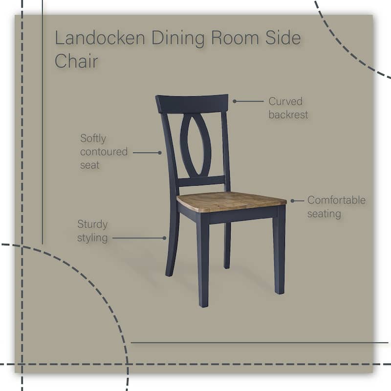 Signature Design by Ashley Landocken Brown/Blue Dining Chair - 18.25" W x 20" D x 37.63" H