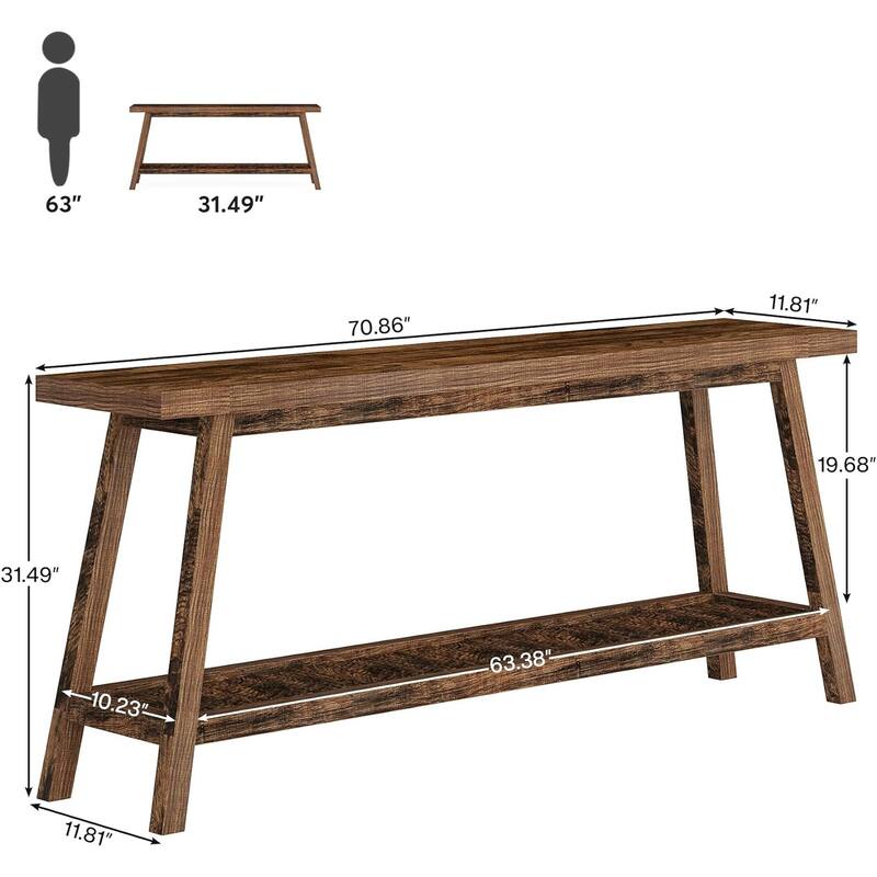 70.9 Inches Wood Farmhouse Console Entryway Table for Entrance