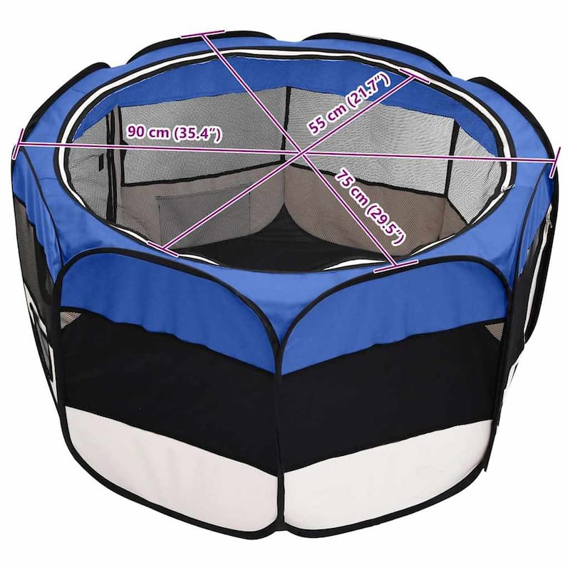 vidaXL Foldable Dog Playpen with Carrying Bag Dog Kennel Puppy Run Playpen