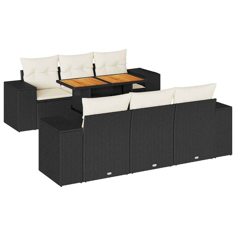 vidaXL Garden Sofa Set Black PE rattan Large Modular Garden Sofa Set - 21.7 x 39.4 x 28.7