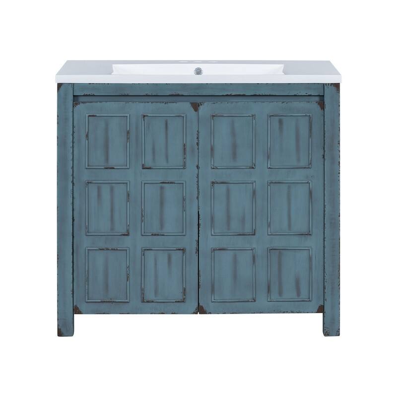 36" Retro Bathroom Vanity Organizer with Sink, Combo Cabinet Set, Bathroom Storage Cabinet