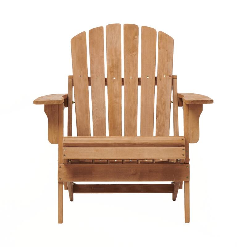 Wooden Outdoor Folding Adirondack Chair with Pre-Assembled BackRest & SeatBoard, Wood Patio Chair for Garden Backyard Porch