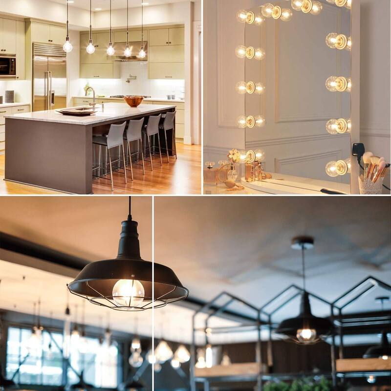 Luxrite Vintage G25 LED Globe Light Bulbs 60W Equivalent, 550 Lumens, Dimmable, Clear Glass, E26 Standard Base (4 Pack)