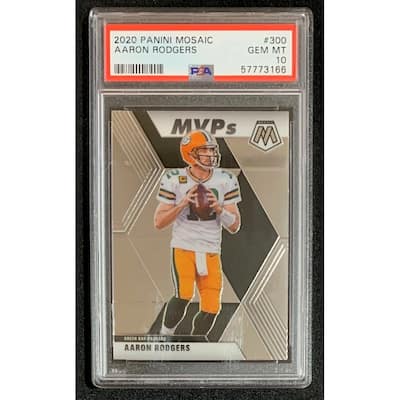 Aaron Rodgers 2020 Panini Mosaic Football Card #300 Graded PSA 10 - 8'6" x 11'6"