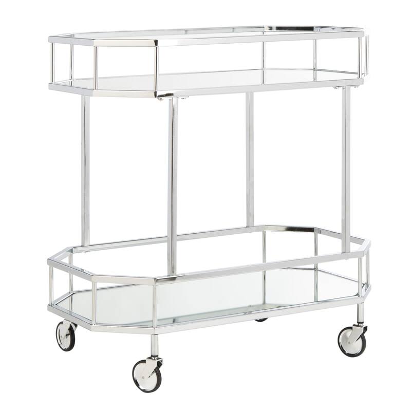 SAFAVIEH Katica 2-Tier Octagon Bar Cart - 29.6" x 16.5" x 29.8" - 30Wx17Dx30H
