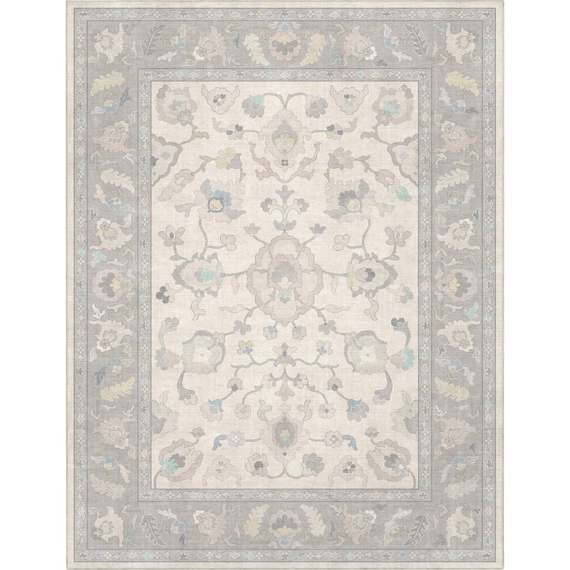 Well Woven Ushak Konya Updated Traditional Pastel Flat-Weave Area Rug
