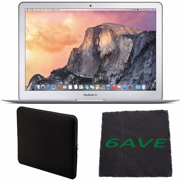 Apple 13.3" MacBook Air Laptop Computer 256GB #MMGG2LL/A + Padded Case For Macbook + Fibercloth Bundle