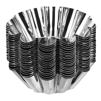 30pcs Cupcake Mold, Stainless Steel Mini Cupcake Cake Pans 2.9 x1Inch - Silver
