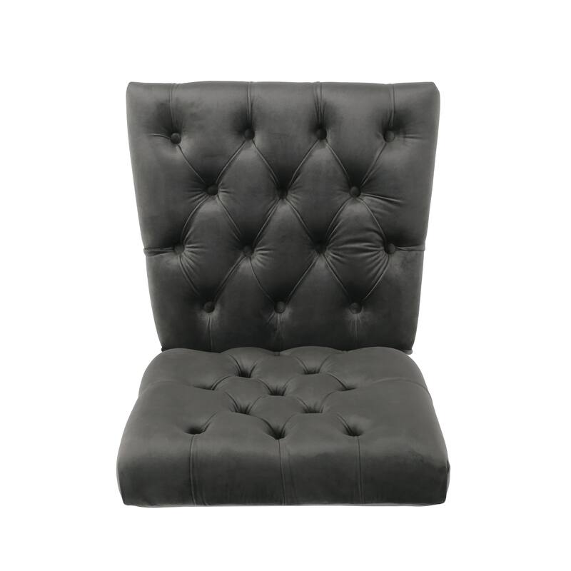 39" Modern Set of 2 Dining Chairs with Button-Tufted Backrest Seat, Solid Wood Legs for Dining Room Living Room and Bedroom