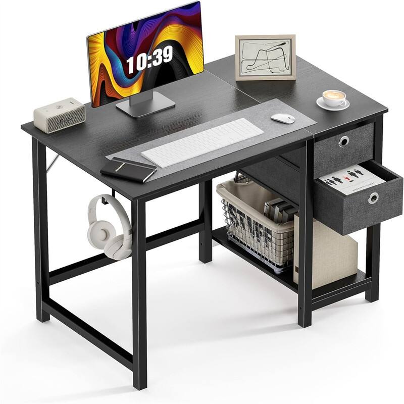 Computer Desk - Black Wood