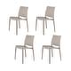 preview thumbnail 14 of 36, Sensilla Resin All-Weather Stackable Dining Chair (Set of 4) Grey