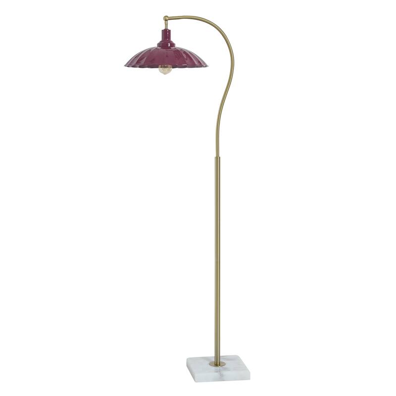 Tamara Day for Stylecraft Penelope Floor Lamp - White Marble & Polished Brass - Glossy