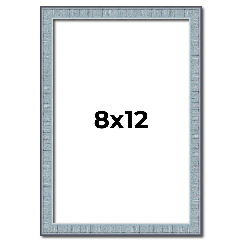 8x12 Frame Rustic Sky Blue Solid Wood Picture Frame | 0.75 Inch