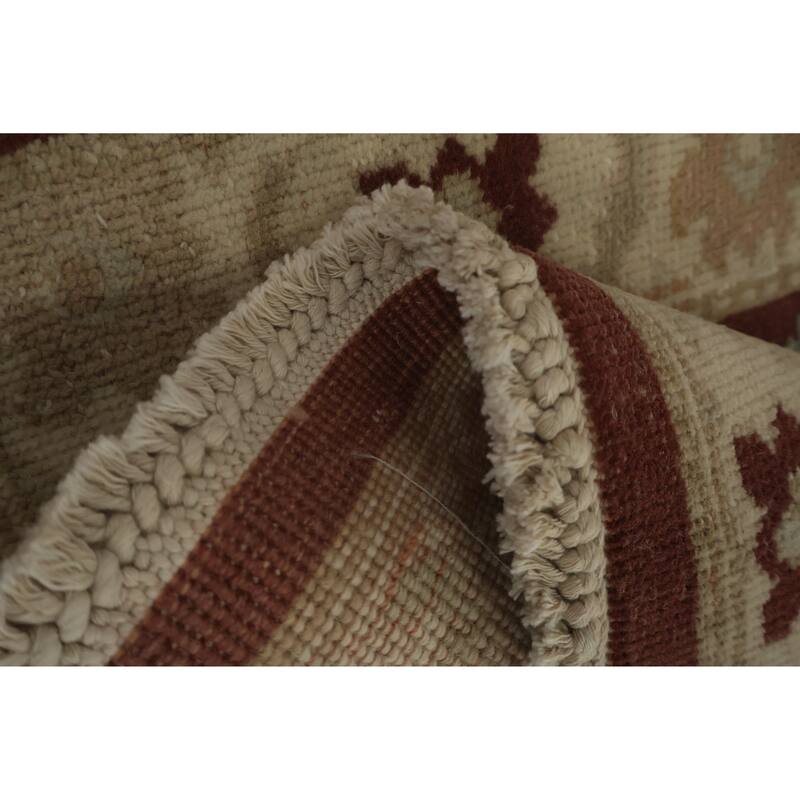 Hand Knotted Oriental 100% Wool Carpet Traditional All-Over Oranges & Rust Ziegler Area Rug - 3' 10'' X 2' 0''