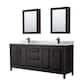 Option Dark Espresso, Black Trim,White Carrara Marble Top
