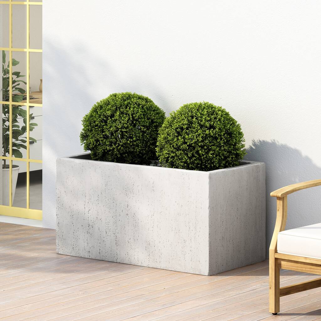 Modern Handmade Stone-Style Outdoor Planter Box Garden Patio Spaces