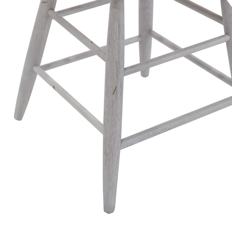 Farmhouse Two Tone White Windsor Back Counter Chair- Set of 2