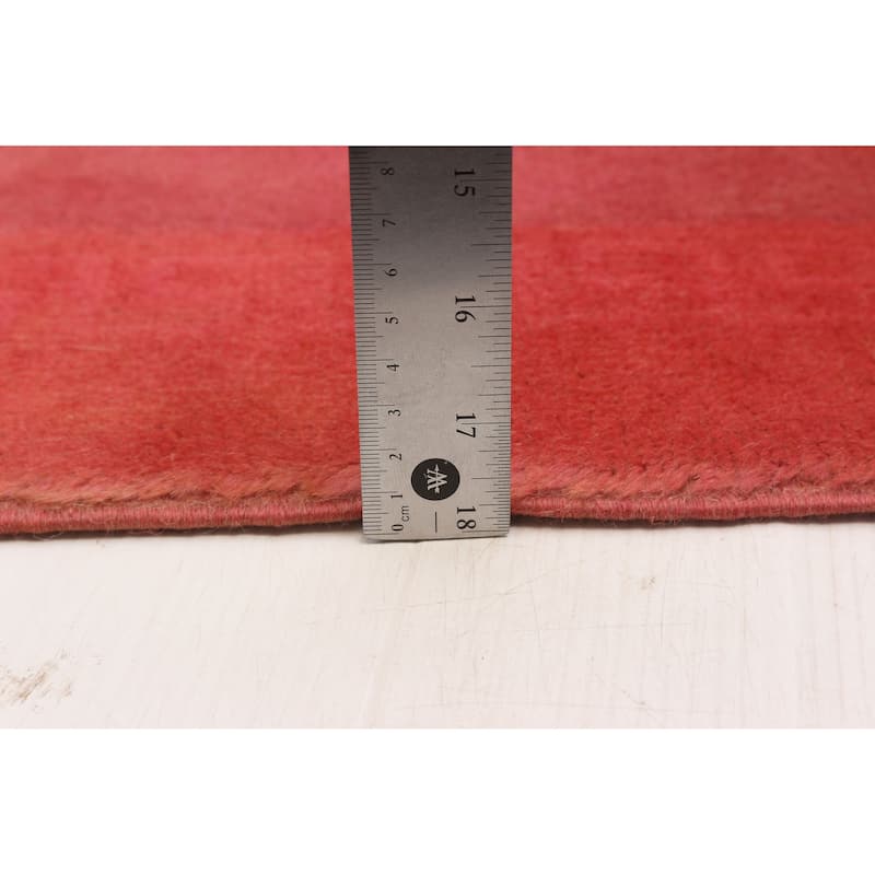ECARPETGALLERY Hand-knotted Color Transition Dark Pink Wool Rug - 5'11 x 8'10