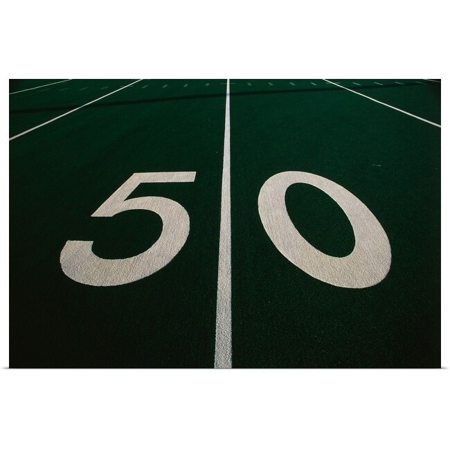 Shop 50 Yard Line Of Football Field Poster Print Free