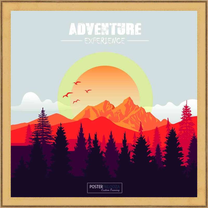 3x3 Traditional Gold Complete Wood Square Picture Frame with UV Acrylic