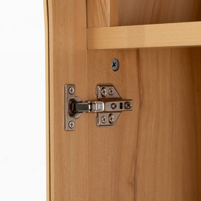 Roomfitters 71" Tall Arched Kitchen Pantry Cabinet with Glass Doors, Hidden Drawer & 4 Door Shelves