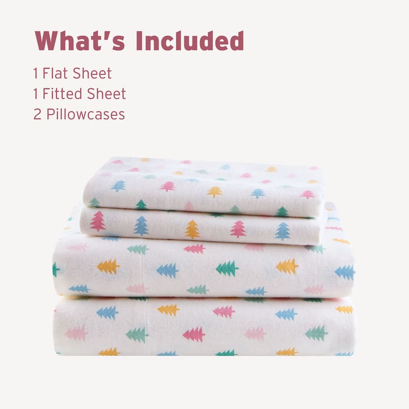Intelligent Design Cozy Soft Cotton Flannel Printed Sheet Set