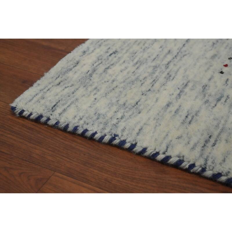 Hand Knotted Oriental 100% Wool Carpet Tribal Animal Pictorial Beige & Ivories Gabbeh Area Rug - 9' 11'' X 8' 7''