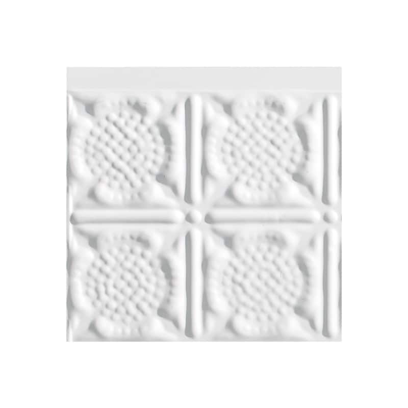 FASÄDE Traditional Style 6 Decorative Vinyl Backsplash Panel - 6x6 Inch Sample - Matte White