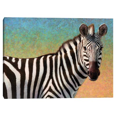 Portrait of a Zebra Canvas Art Print