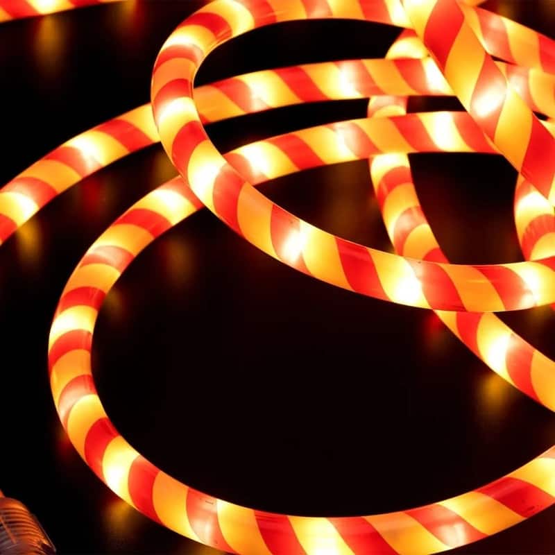40FT LED Candy Cane Rope Lights - White and Red