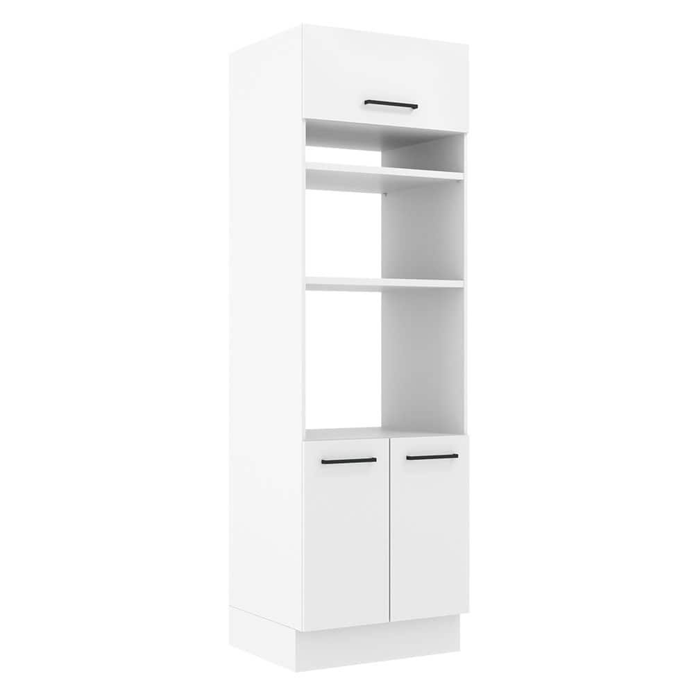 Madesa Hazel 2 Door Pantry Kitchen Storage Cabinet with Horizontal Door and 3 Shelves 89 In Modern Organization Unit - White