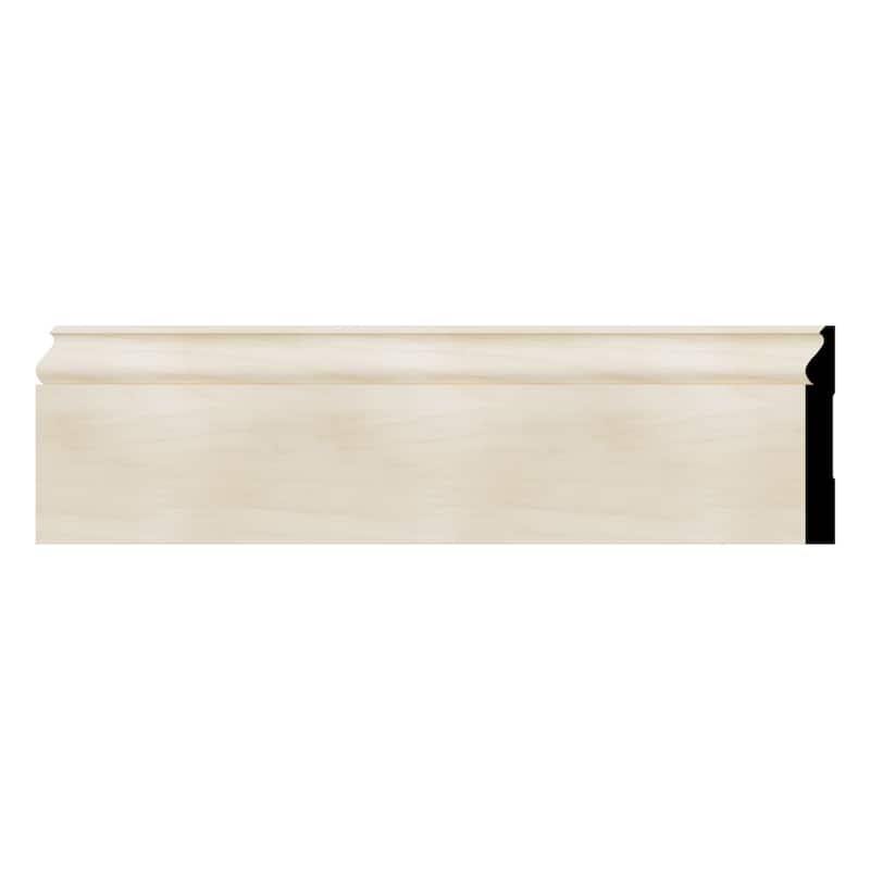 WM163: Americraft Finger-Joint Pine Base Cap Moulding - 9/16"D x 5 1/4"W x 96"L - Poplar