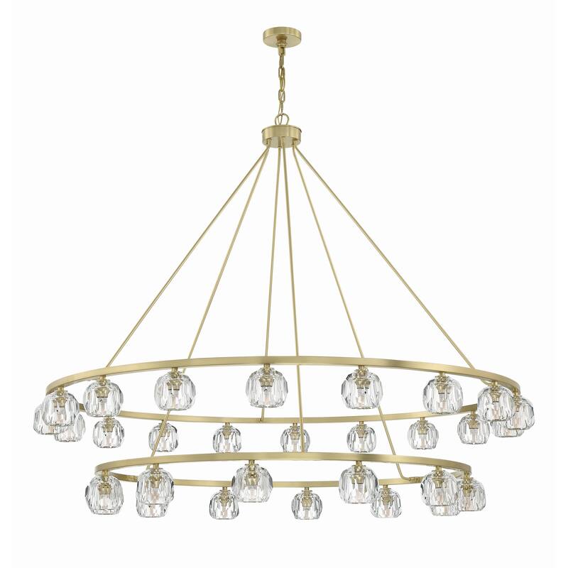 Aragon 30 Light Soft Brass Chandelier - 60"W x 50"H