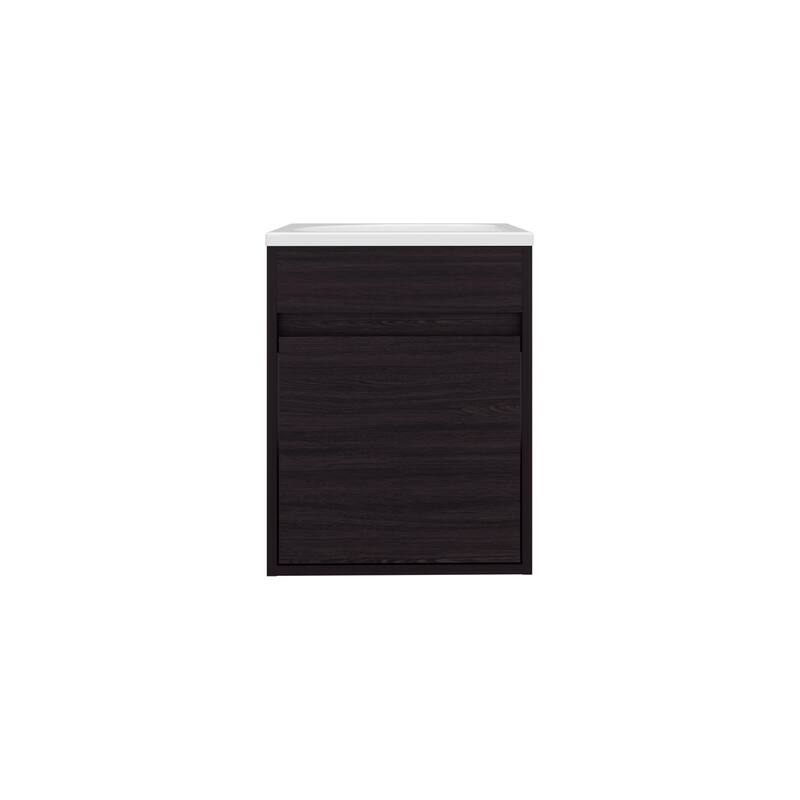 Bathroom Vanity With Single Door And Open Shelf,Compact Freestanding Sink Base Cabinet,Black