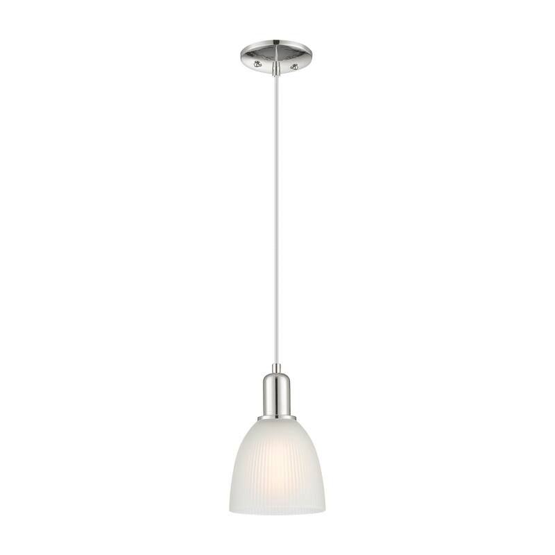 Innovations Lighting Endless Possibilities Arcadia - Castile - 1 Light 6" Cord Hung Mini Pendant - Polished Nickel/White
