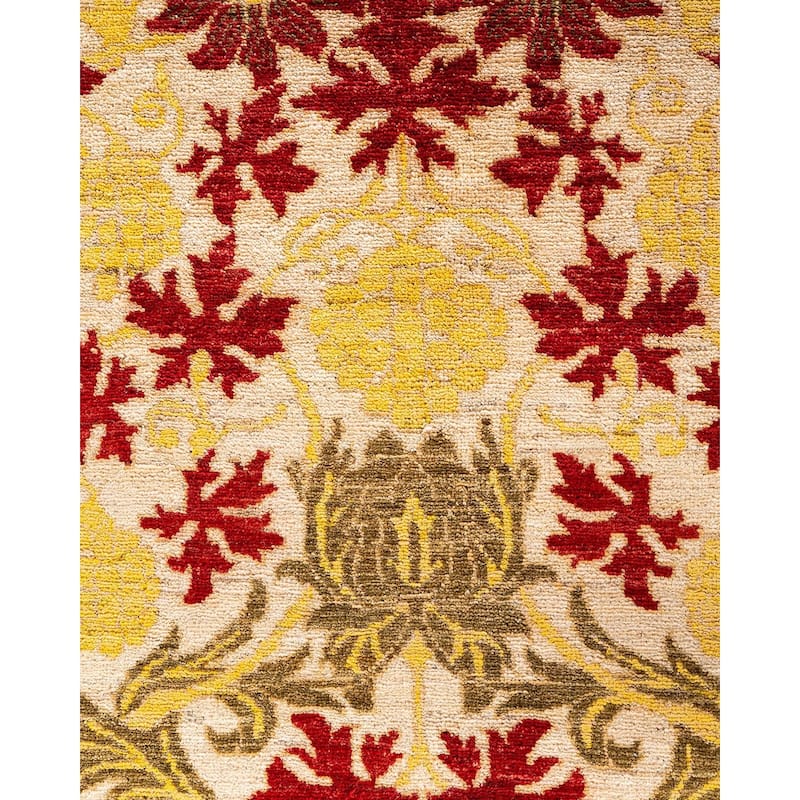 Arts & Crafts One-of-a-Kind Hand-Knotted Area Rug - Ivory, 8' 8" x 11' 10" - 8' 8" x 11' 10"