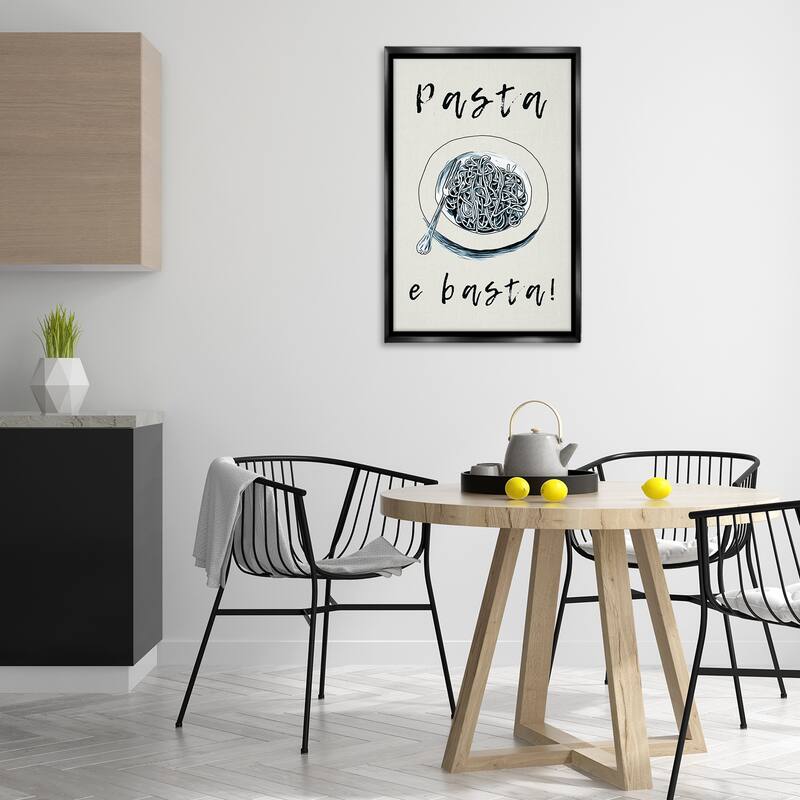 Stupell Pasta e Basta Meal Framed Floater Canvas Wall Art Design By Andreas Magnusson