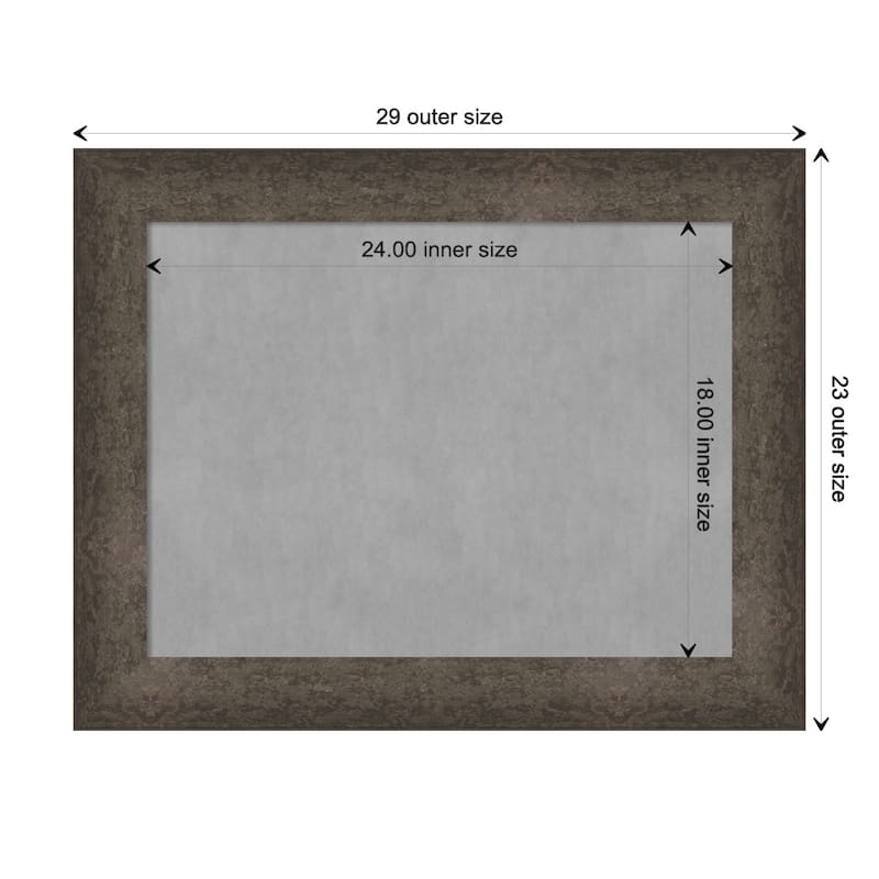 Amanti Art Dappled Light Bronze Framed Magnetic Board - Board Size 24x18