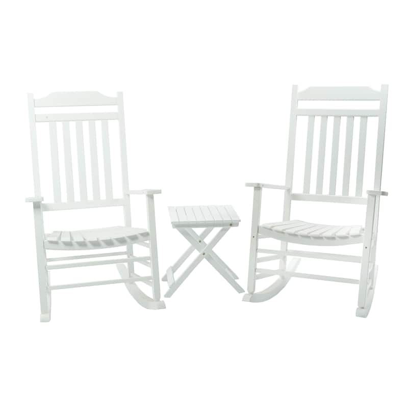 Kozyard High Back Slat Solid Wood Porch Rocking Chair
