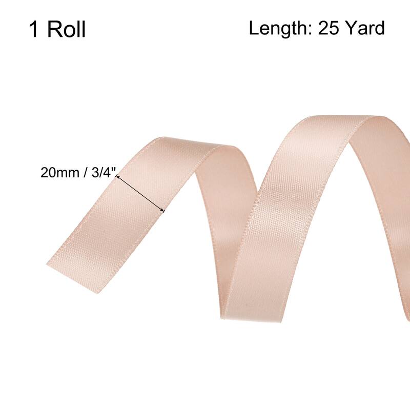 Satin Ribbon Grosgrain Thin Solid Silk Wedding Bouquet Ribbon Decor - Frost White - 3/4" x 25 Yard