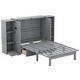 preview thumbnail 6 of 22, Queen Size Wood Murphy Bed with Shelves,Wall Bed with Drawers and USB Ports