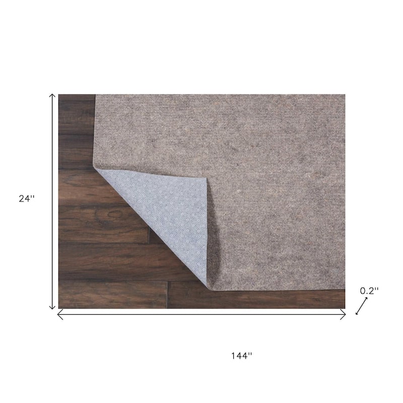 HomeRoots 2' X 12' Gray Non Slip Rug Pad - 130' X '20' X '0.12