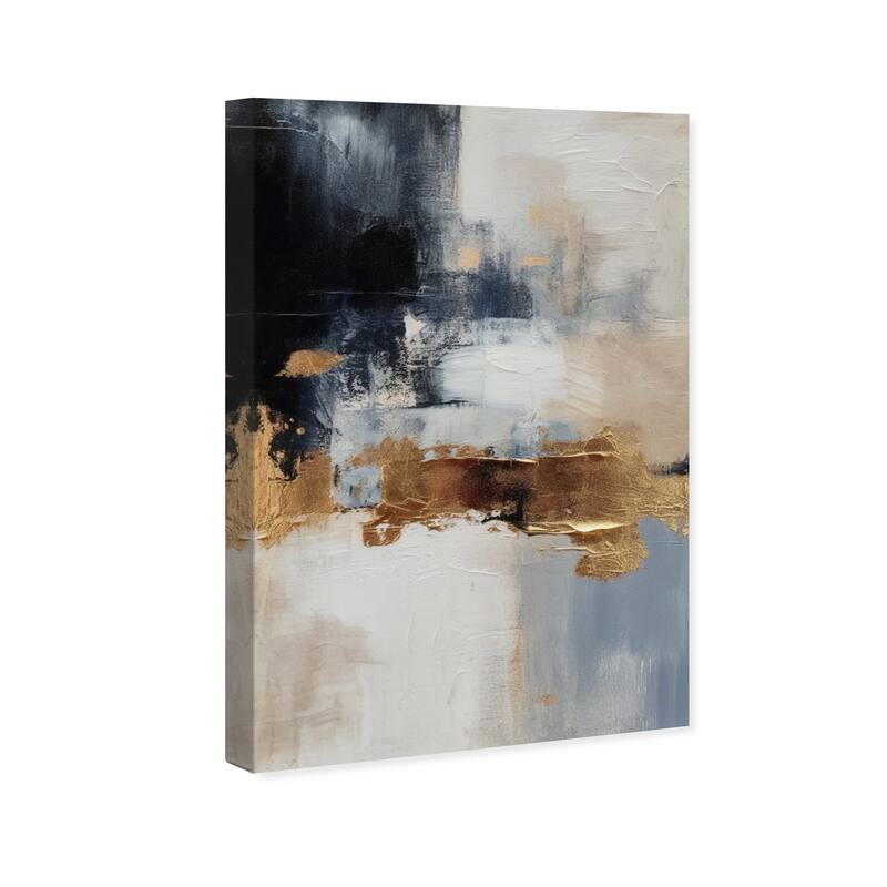 Wynwood Studio Abstract Main Gold Surface Gold and Metallic Gold Modern & Contemporary Wall Art Canvas Print