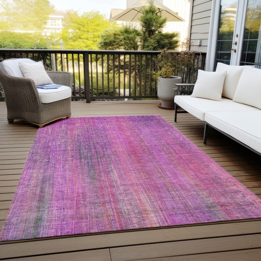 Machine Washable Indoor/ Outdoor Ombre Solid Chantille Rug