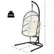 preview thumbnail 12 of 16, Gymax Hanging Hammock Egg Chair Patio Rattan Swing Chair w/ Stand &