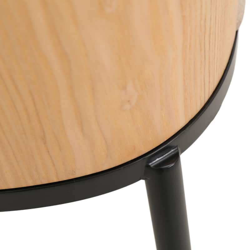 Dining Chair with Upholstered Seat Side Chair with MDF Wood Frame in Steel Set of 4