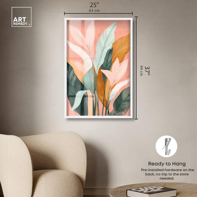 Peach and Palm Shadowbox by Art Remedy