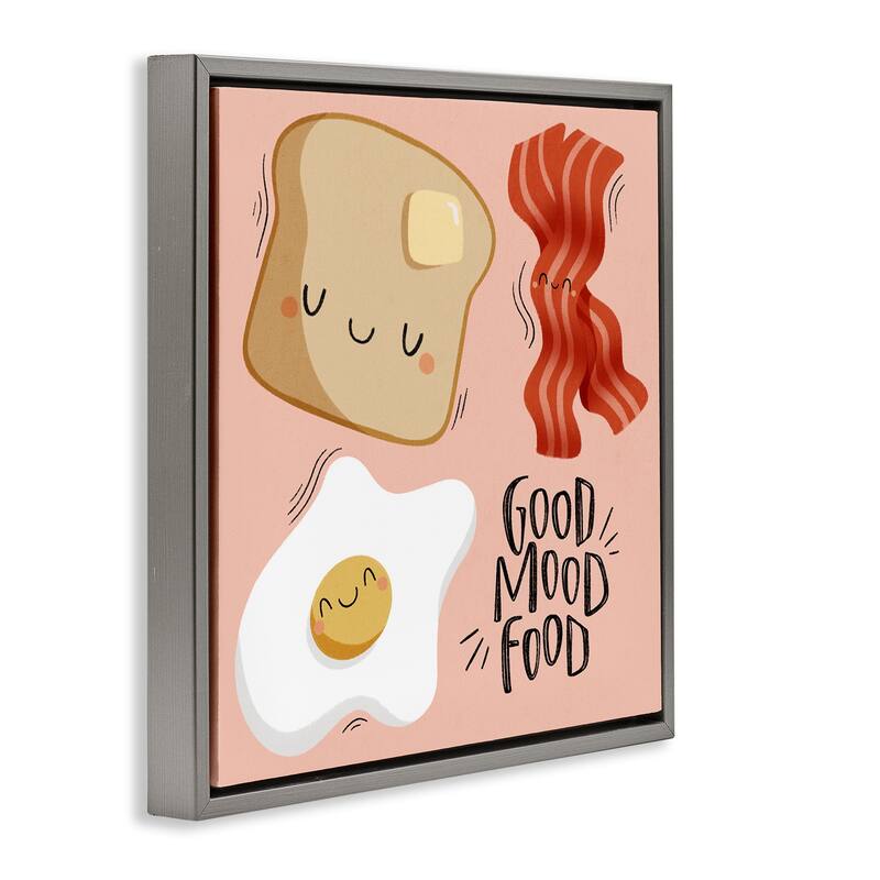 Stupell Good Mood Food Breakfast Framed Floater Canvas Wall Art Design By Sarah Hickman